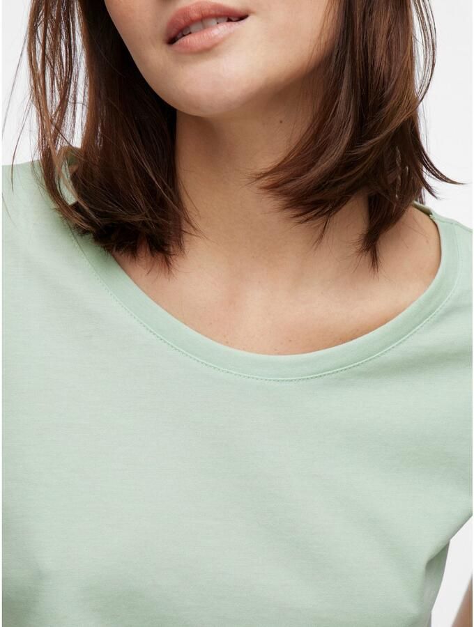 Vila Shirt met ronde hals VIDREAMERS NEW PURE T-SHIRT SU-NOOS Basic dames T-shirt met ronde hals en omgeslagen mouwen - Foto 2