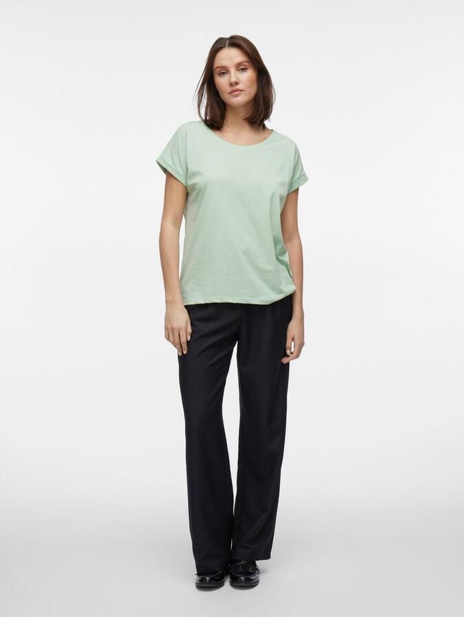Vila Shirt met ronde hals VIDREAMERS NEW PURE T-SHIRT SU-NOOS Basic dames T-shirt met ronde hals en omgeslagen mouwen - Foto 5