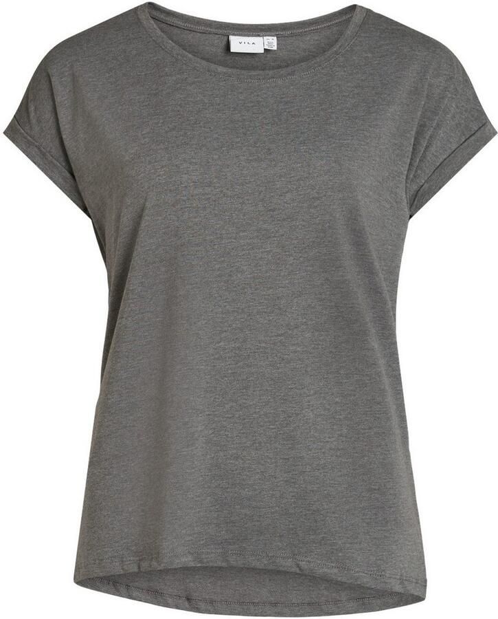 Vila Shirt met ronde hals VIDREAMERS NEW PURE T-SHIRT SU-NOOS Basic dames T-shirt met ronde hals en omgeslagen mouwen - Foto 2