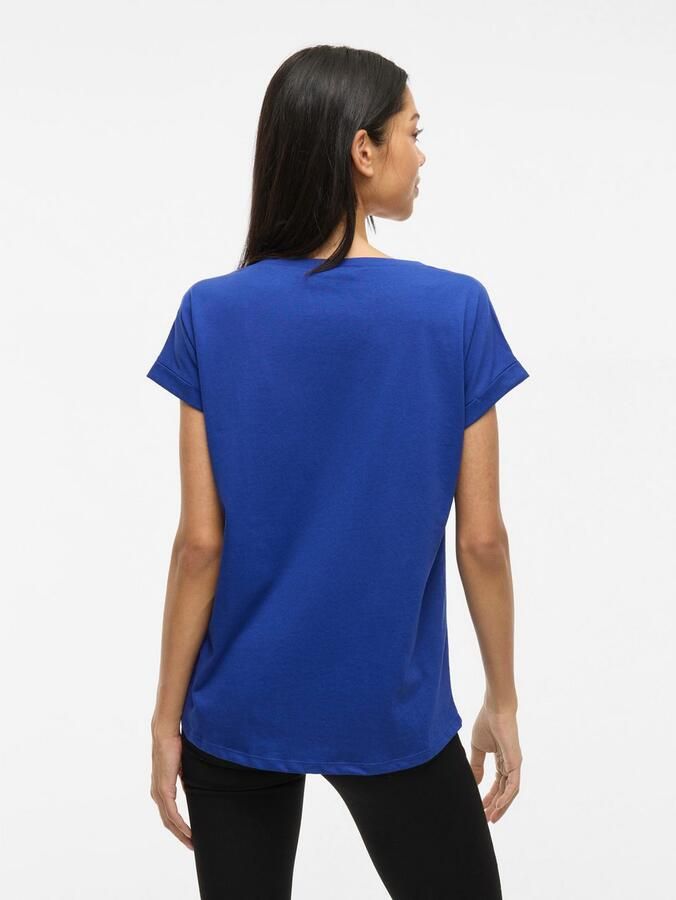 Vila Shirt met ronde hals VIDREAMERS NEW PURE T-SHIRT SU-NOOS Basic dames T-shirt met ronde hals en omgeslagen mouwen - Foto 9