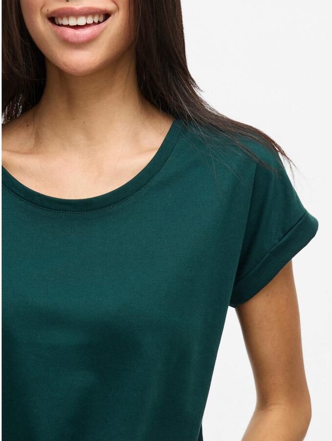 Vila Shirt met ronde hals VIDREAMERS NEW PURE T-SHIRT SU-NOOS Basic dames T-shirt met ronde hals en omgeslagen mouwen - Foto 3