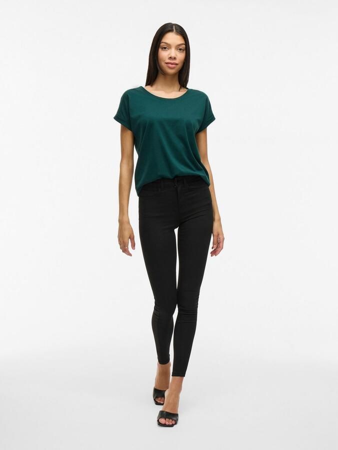 Vila Shirt met ronde hals VIDREAMERS NEW PURE T-SHIRT SU-NOOS Basic dames T-shirt met ronde hals en omgeslagen mouwen - Foto 6