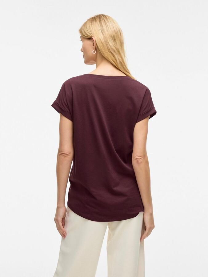 Vila Shirt met ronde hals VIDREAMERS NEW PURE T-SHIRT SU-NOOS Basic dames T-shirt met ronde hals en omgeslagen mouwen - Foto 3