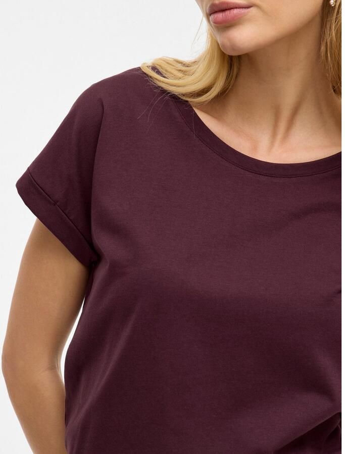 Vila Shirt met ronde hals VIDREAMERS NEW PURE T-SHIRT SU-NOOS Basic dames T-shirt met ronde hals en omgeslagen mouwen - Foto 2