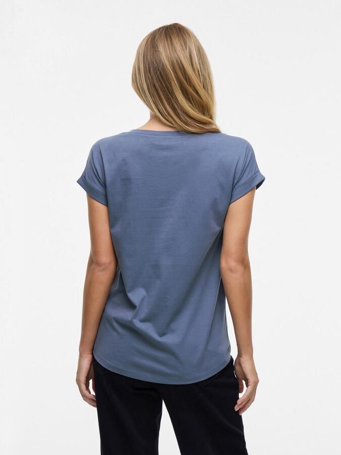 Vila Shirt met ronde hals VIDREAMERS NEW PURE T-SHIRT SU-NOOS Basic dames T-shirt met ronde hals en omgeslagen mouwen - Foto 5