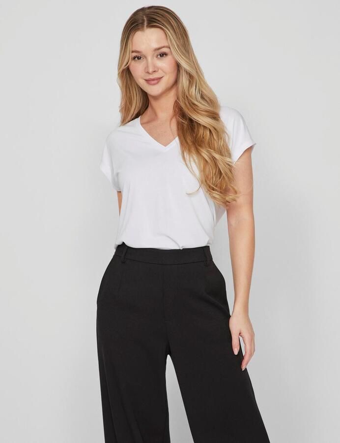 Vila V-Hals T-Shirt Lente Zomer Collectie White Dames - Foto 6