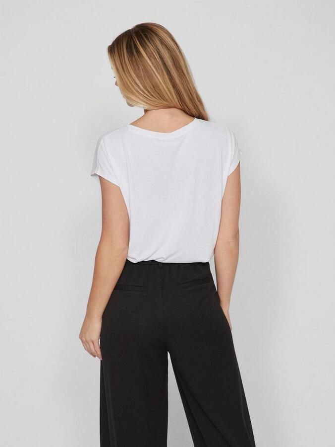 Vila V-Hals T-Shirt Lente Zomer Collectie White Dames - Foto 4