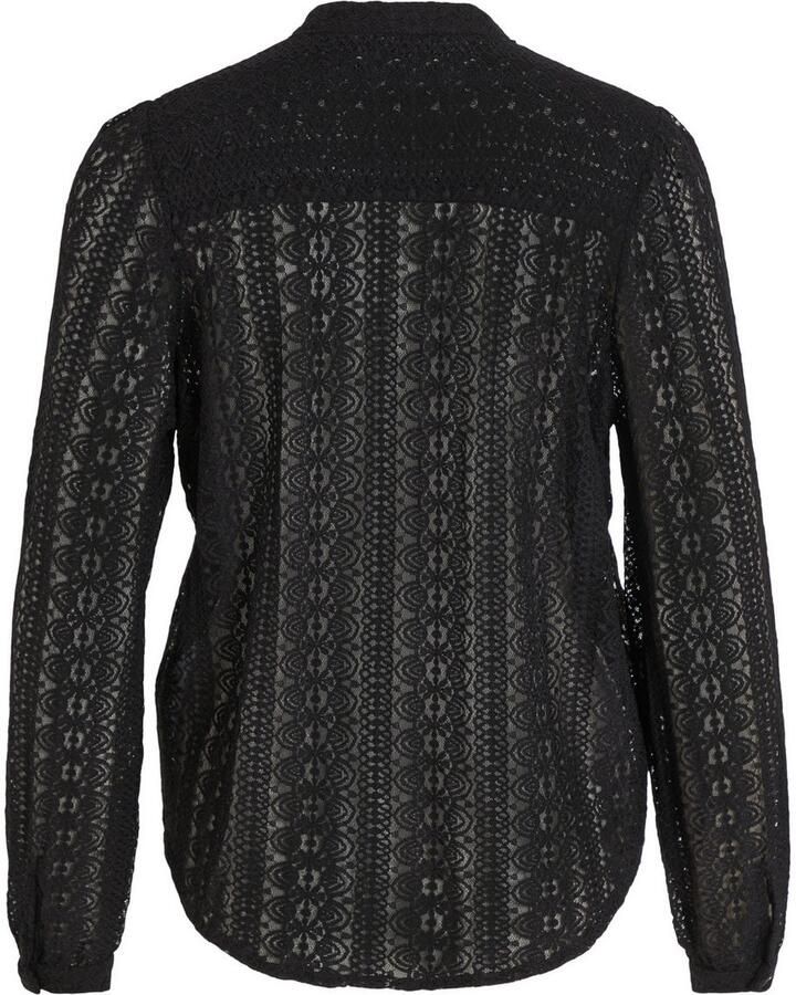 VILA geweven blouse VICHIKKA met kant zwart - Foto 2