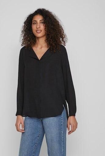 Vila zwarte semi transparante relaxed fit blouse polyester - Foto 9