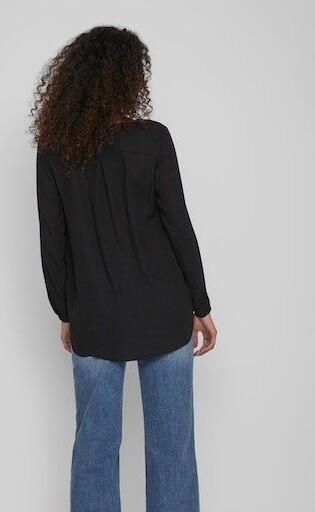 Vila zwarte semi transparante relaxed fit blouse polyester - Foto 8
