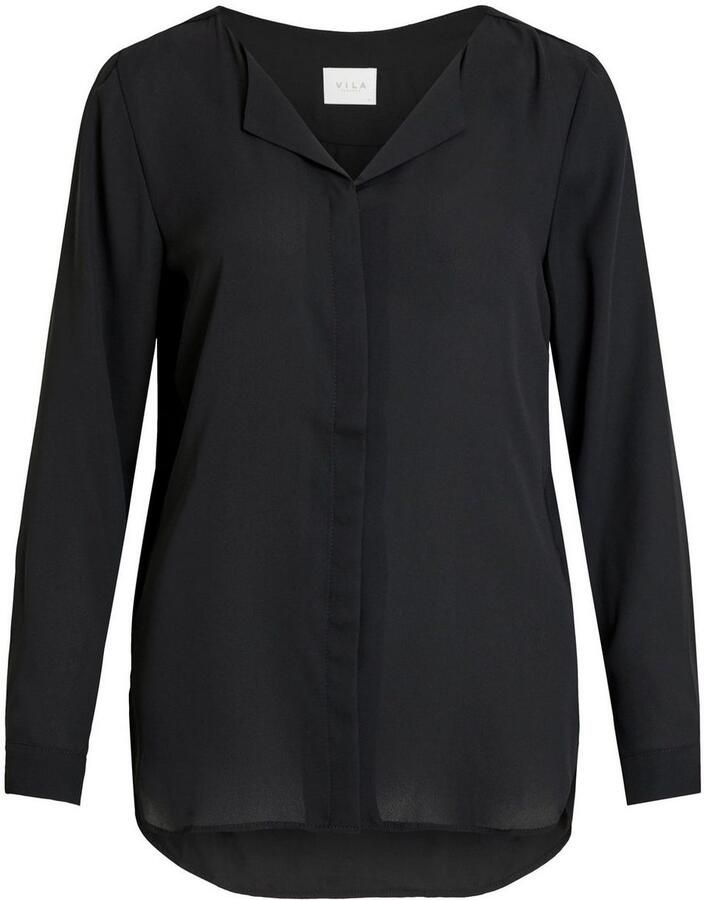 Vila zwarte semi transparante relaxed fit blouse polyester - Foto 4