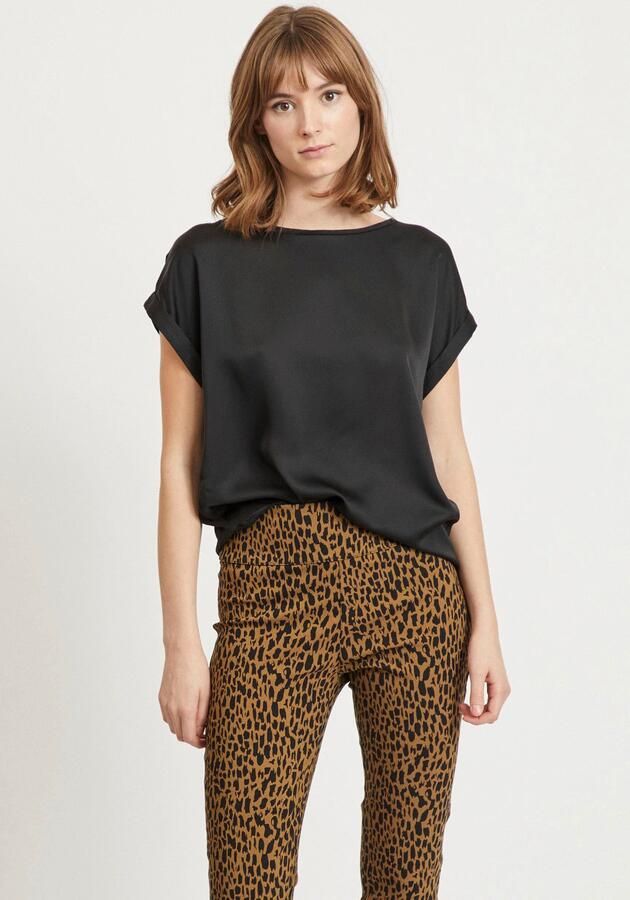 Vila Shirtblouse VIELETTE Voorpand van glanzend satijn - Foto 8