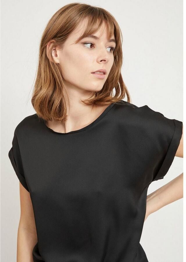 Vila Shirtblouse VIELETTE Voorpand van glanzend satijn - Foto 5