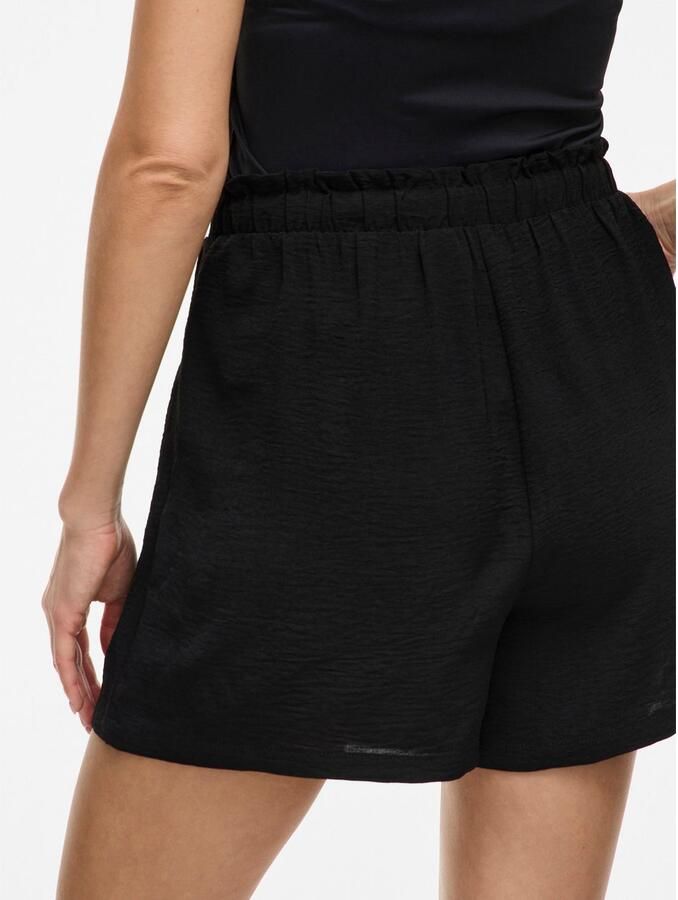 VILA regular high waist casual short zwart - Foto 3
