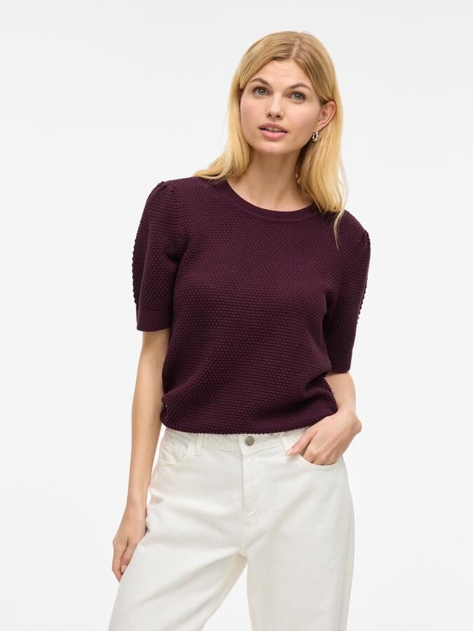 Vila Trui met korte mouwen VIDALO O-NECK S S KNIT TOP NOOS - Foto 5
