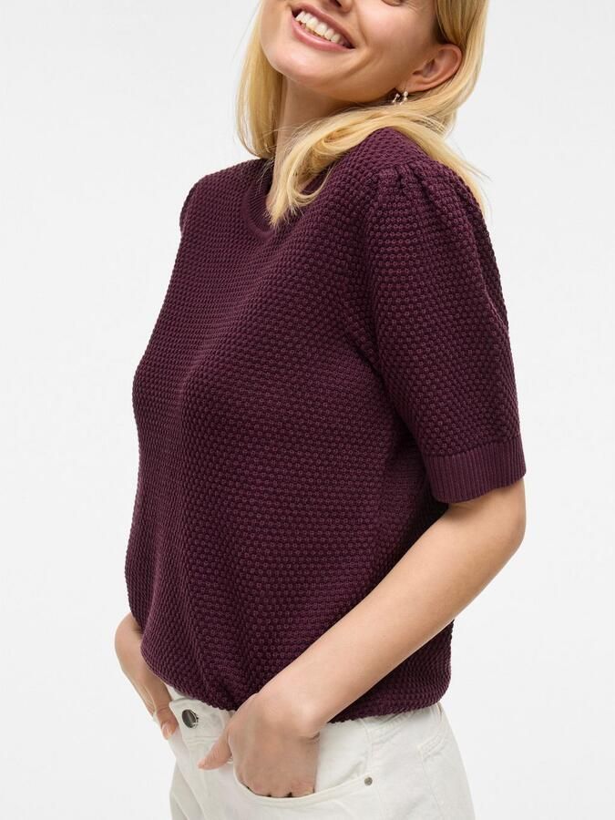 Vila Trui met korte mouwen VIDALO O-NECK S S KNIT TOP NOOS - Foto 4