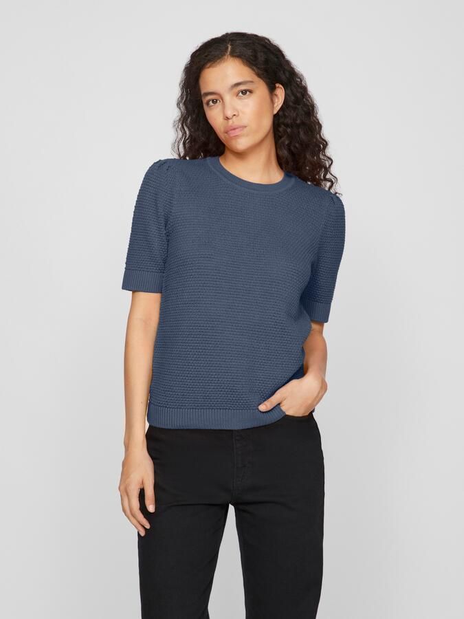 Vila Trui met korte mouwen VIDALO O-NECK S S KNIT TOP NOOS - Foto 6