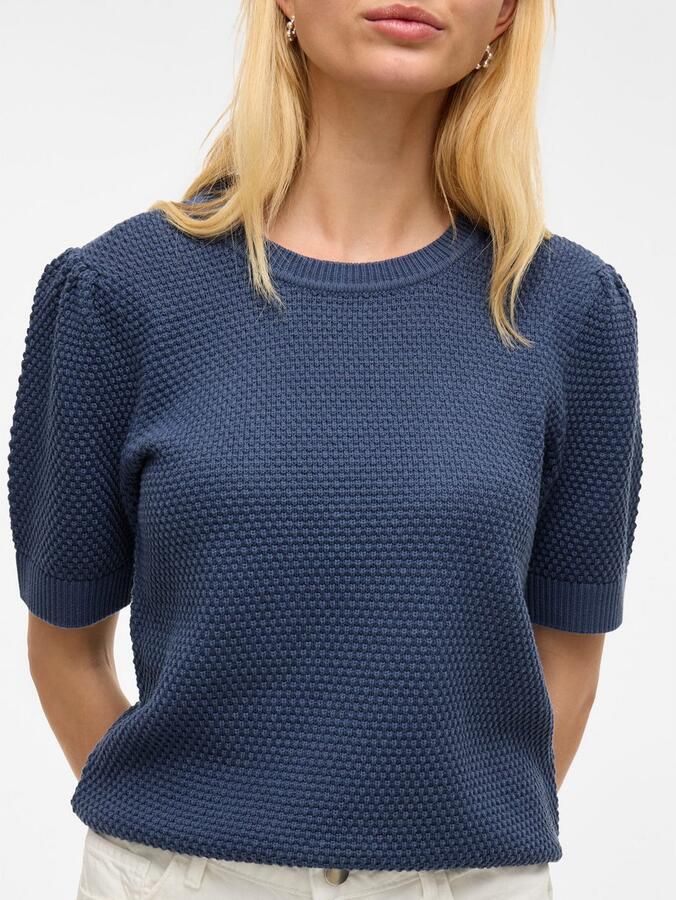 Vila Trui met korte mouwen VIDALO O-NECK S S KNIT TOP NOOS - Foto 3