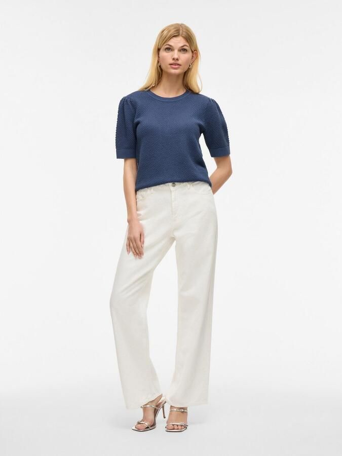 Vila Trui met korte mouwen VIDALO O-NECK S S KNIT TOP NOOS - Foto 5