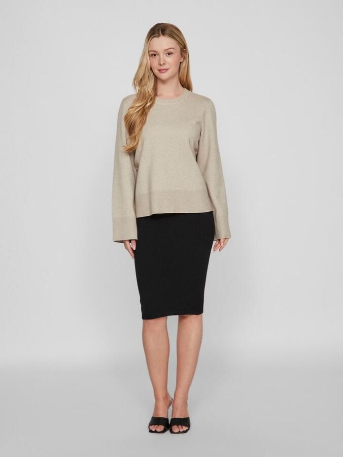 Vila Trui met ronde hals VICASSIE O-NECK L S KNIT TOP NOOS - Foto 4