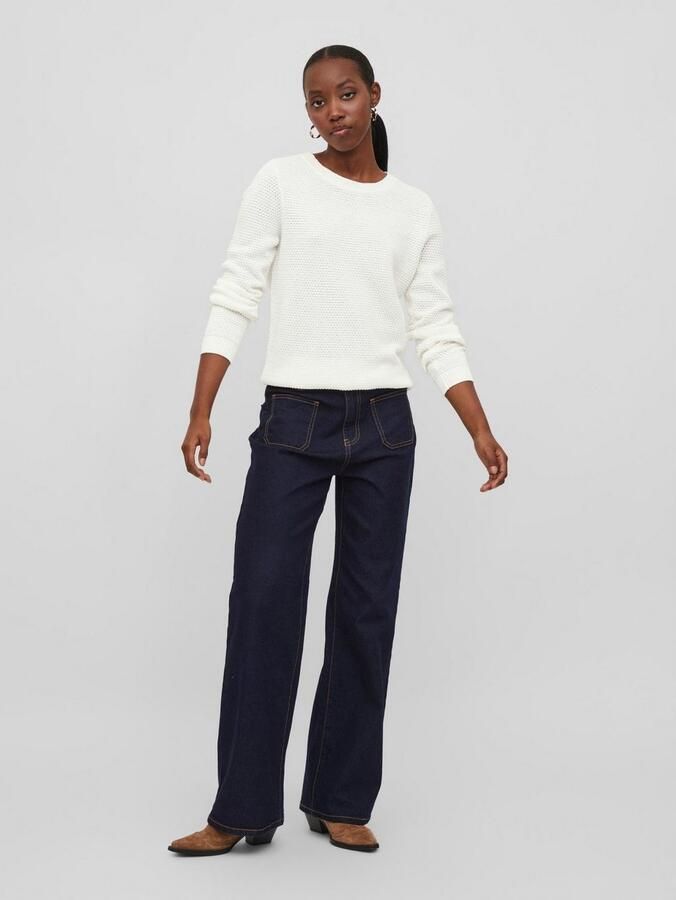 Vila Trui met ronde hals VIDALO O-NECK L S KNIT TOP- NOOS - Foto 3