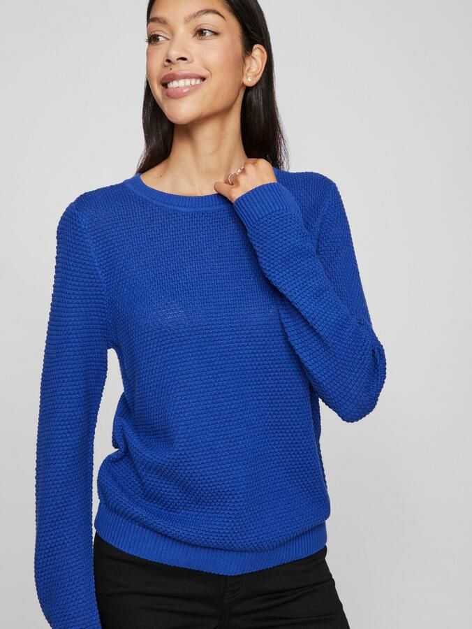 Vila Trui met ronde hals VIDALO O-NECK L S KNIT TOP- NOOS - Foto 3