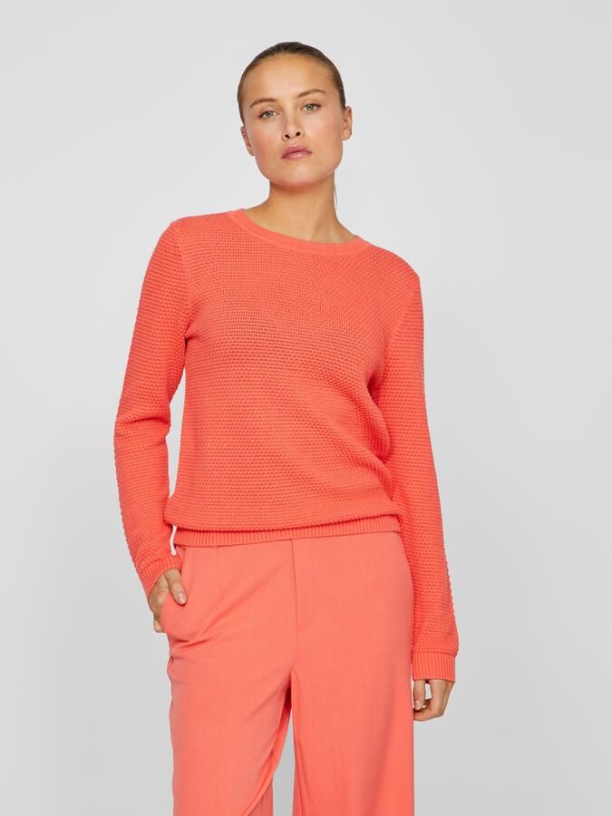 Vila Trui met ronde hals VIDALO O-NECK L S KNIT TOP- NOOS - Foto 6