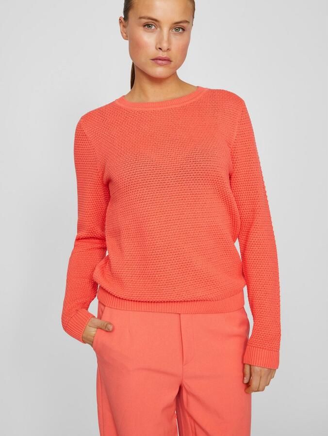 Vila Trui met ronde hals VIDALO O-NECK L S KNIT TOP- NOOS - Foto 2