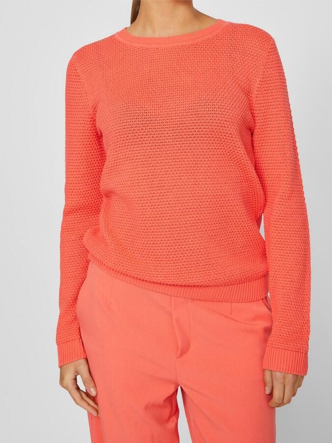 Vila Trui met ronde hals VIDALO O-NECK L S KNIT TOP- NOOS - Foto 3