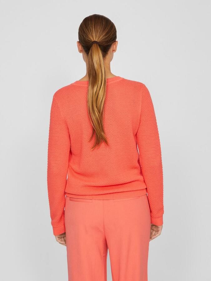 Vila Trui met ronde hals VIDALO O-NECK L S KNIT TOP- NOOS - Foto 4