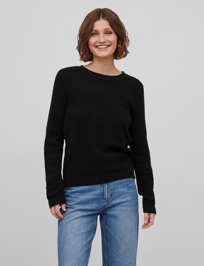 Vila Trui met ronde hals VIDALO O-NECK L S KNIT TOP- NOOS - Foto 5