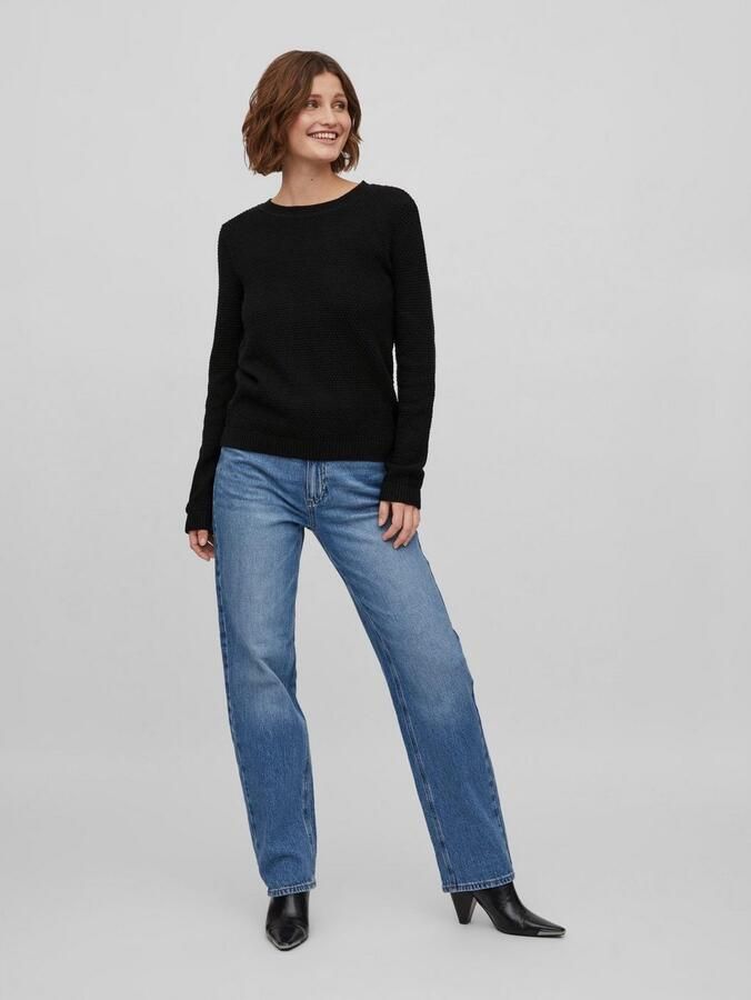 Vila Trui met ronde hals VIDALO O-NECK L S KNIT TOP- NOOS - Foto 4