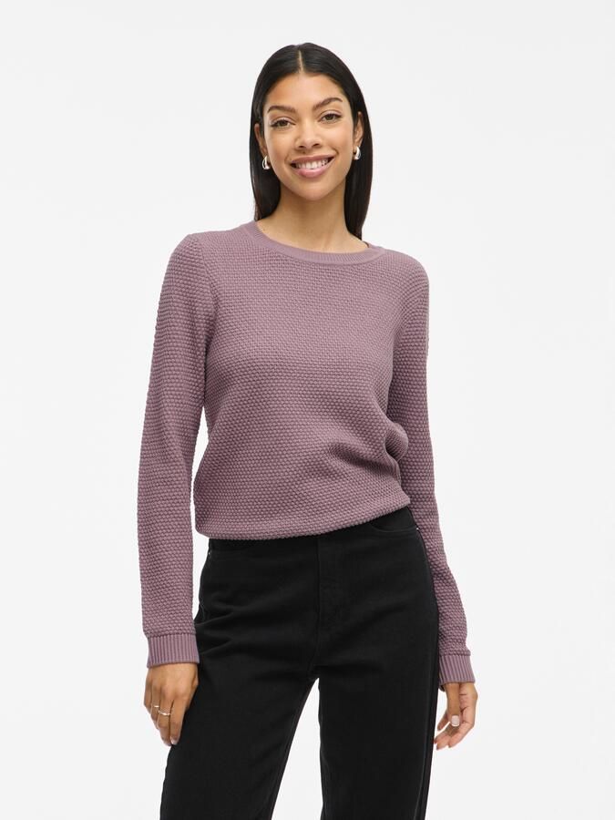Vila Trui met ronde hals VIDALO O-NECK L S KNIT TOP- NOOS - Foto 5