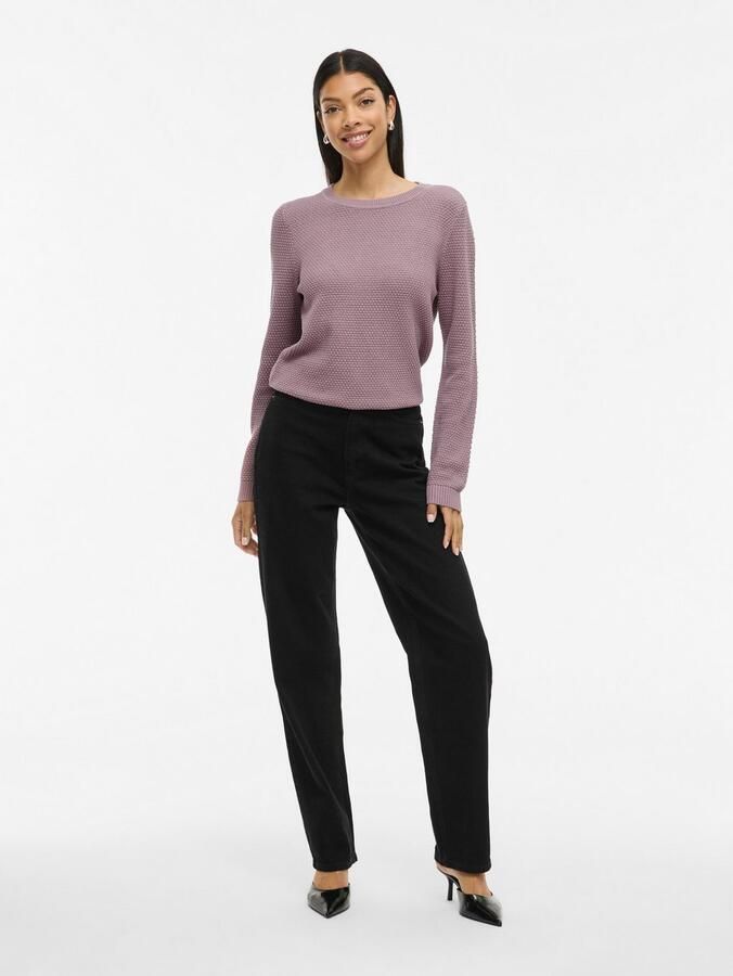 Vila Trui met ronde hals VIDALO O-NECK L S KNIT TOP- NOOS - Foto 3