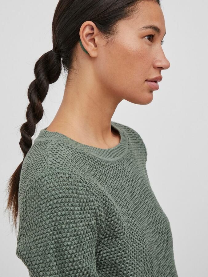 Vila Gebreide pullover met structuurmotief model 'Vidalo O-Neck' - Foto 3