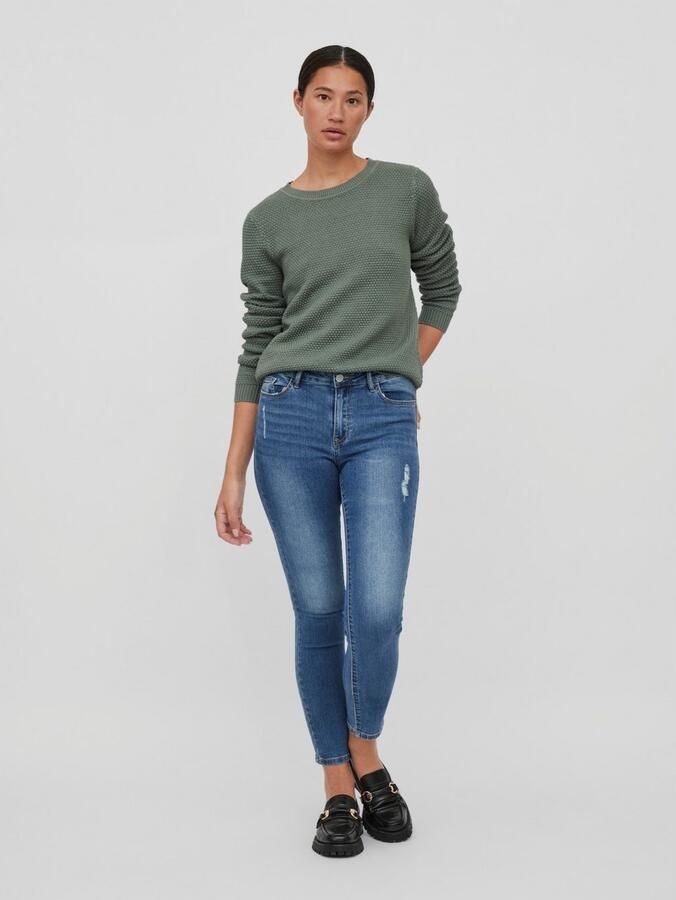 Vila Gebreide pullover met structuurmotief model 'Vidalo O-Neck' - Foto 4