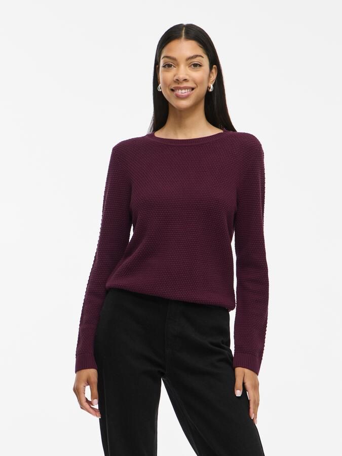 Vila Trui met ronde hals VIDALO O-NECK L S KNIT TOP- NOOS - Foto 5