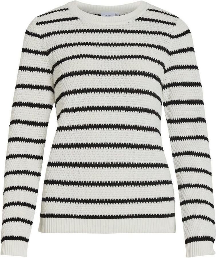 Vila Trui met ronde hals VIDALO O-NECK L S STRIPE KNIT TOP- NOOS