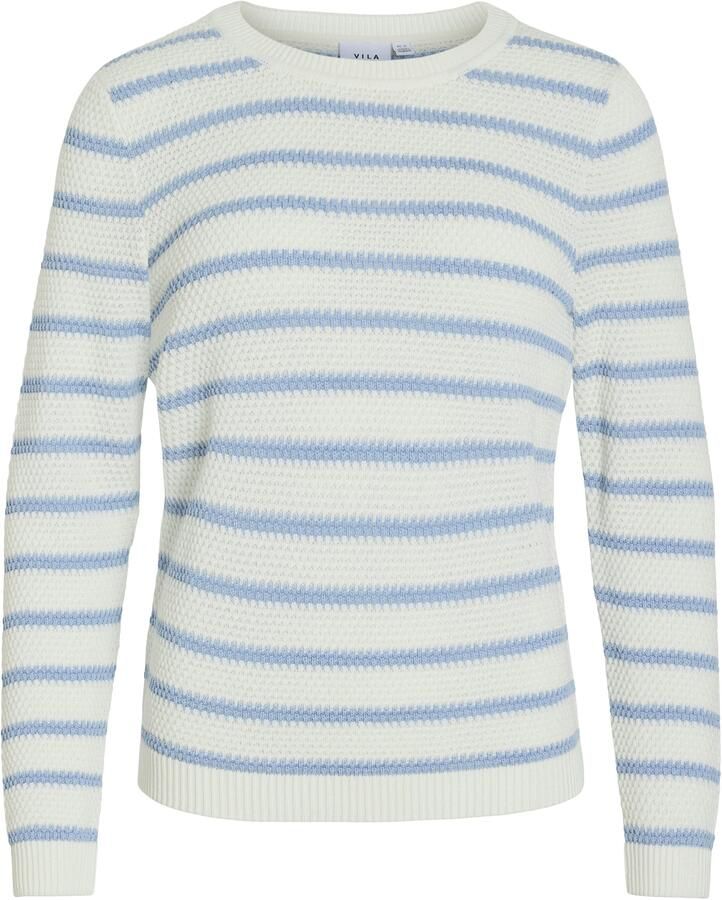 Vila Trui met ronde hals VIDALO O-NECK L S STRIPE KNIT TOP- NOOS - Foto 2