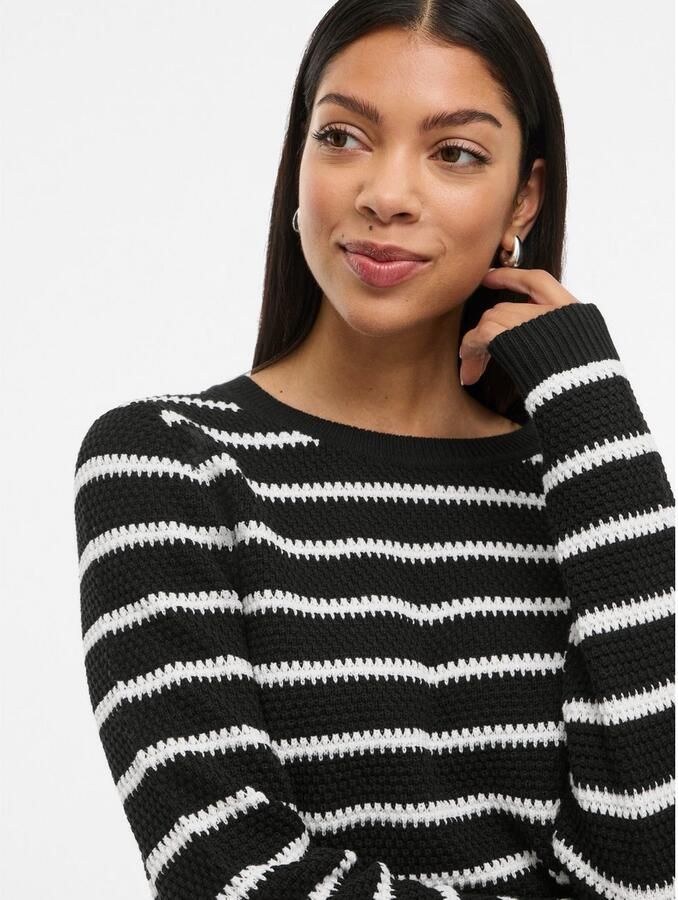 Vila Trui met ronde hals VIDALO O-NECK L S STRIPE KNIT TOP- NOOS - Foto 2
