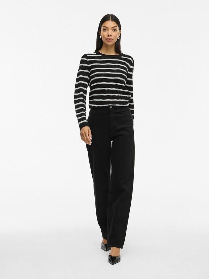 Vila Trui met ronde hals VIDALO O-NECK L S STRIPE KNIT TOP- NOOS - Foto 4