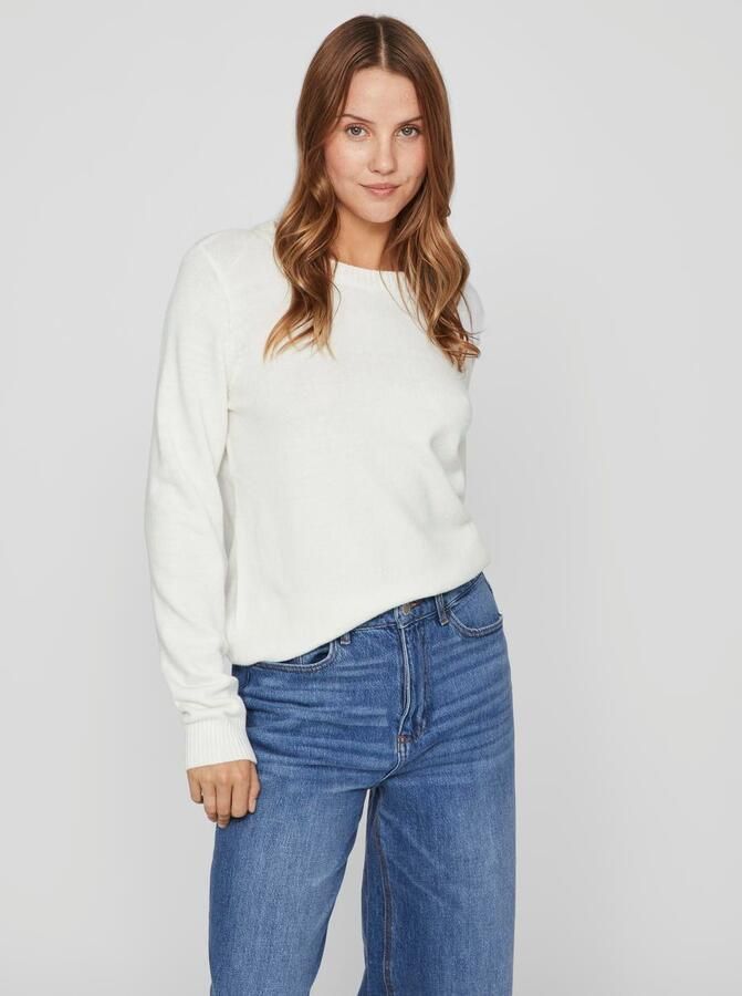 Vila Wit Gebreid Kledingstuk met Lange Mouwen White Dames - Foto 9