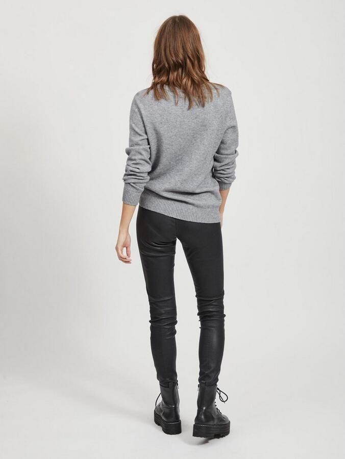 Vila Trui met ronde hals VIRIL O-NECK L S KNIT TOP NOOS - Foto 5