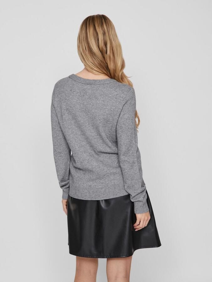 Vila Trui met ronde hals VIRIL O-NECK L S KNIT TOP NOOS - Foto 7