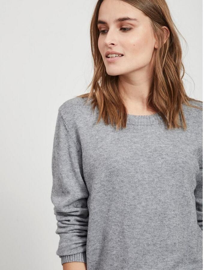 Vila Trui met ronde hals VIRIL O-NECK L S KNIT TOP NOOS - Foto 3