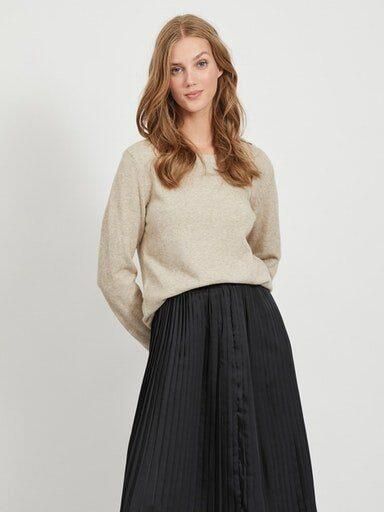 Vila Trui met ronde hals VIRIL O-NECK L S KNIT TOP NOOS - Foto 6