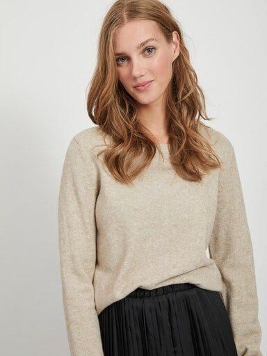 Vila Trui met ronde hals VIRIL O-NECK L S KNIT TOP NOOS - Foto 2