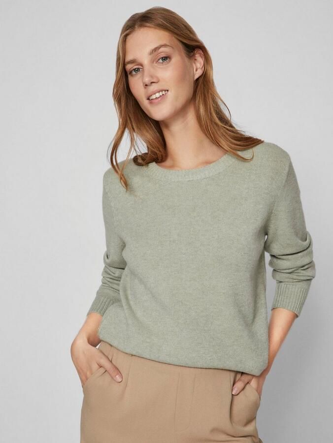 Vila Trui met ronde hals VIRIL O-NECK L S KNIT TOP NOOS - Foto 2