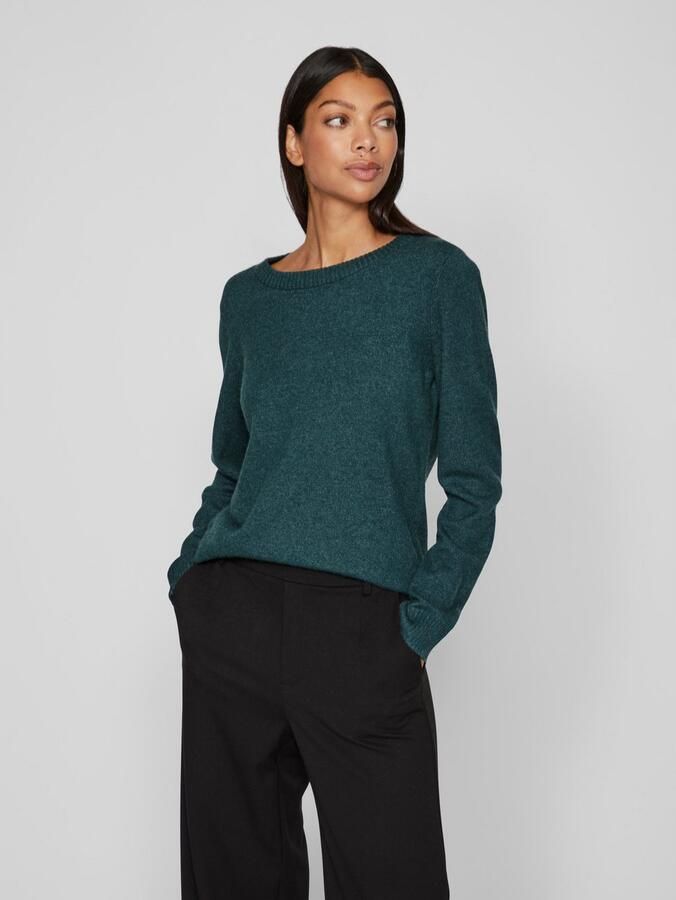 Vila Trui met ronde hals VIRIL O-NECK L S KNIT TOP NOOS - Foto 3
