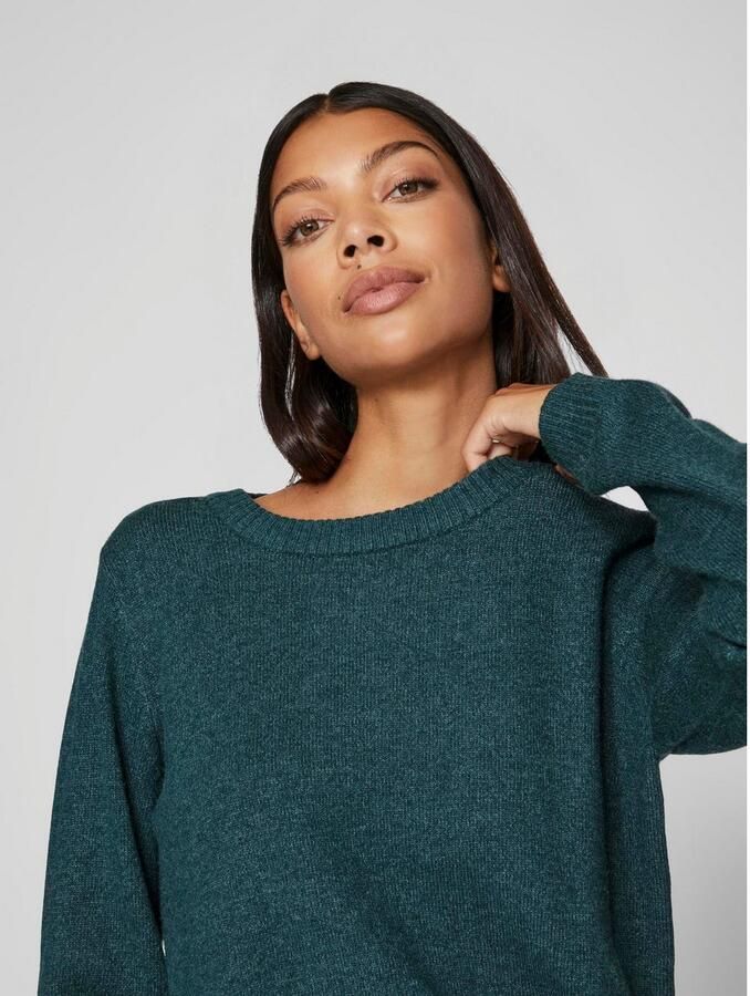 Vila Trui met ronde hals VIRIL O-NECK L S KNIT TOP NOOS - Foto 2